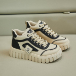 Naiste k&otilde;rge &uuml;laosaga tossud, libisemisvastased pitsilised poolsaapad, paksu tallaga vabaaja kunstnahast lamedad l&uuml;hikesed p&uuml;ksid naistele 35 must