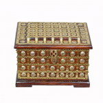 Gulmarg Art puidust ristk&uuml;likukujuline peene messingist ehtekarp (Pruun, suur)