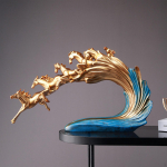 Hobuse kuju Kujukesed Loomade skulptuur Elutruu vaigu kaunistused jaoks kuld