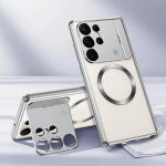 Luksuslik magnetiline l&otilde;hna&uuml;mbris Samsung Galaxy S25 S24 S23 S22 S21 Ultra objektiivikaitsega kokkupandav klambriga metallist kate Magsafe'i jaoks For Samsung S24 Ultra h&otilde;be