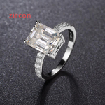 4CT 8 * 10 mm smaragdl&otilde;ikega tsirkoon/moissaniit s&otilde;rmused naistele klassikaline pulmapael, originaal 925 h&otilde;bedast ehtekink 5