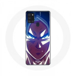 Coque Samsung Galaxy A21S Dragon Ball Goku Visage &eacute;nerv&eacute;