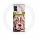 &Uuml;mbris Samsung Galaxy A51 5G Brown Pitbull Dog jaoks