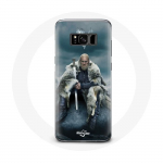 Samsung Galaxy S8 Plus Vikings Series 6. hooaja &uuml;mbris Ragnar Lothbroki logo V Sword Grey Broui taust