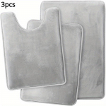 3-osaline vannitoavaipade komplekt, libisemiskindel vannimatt, masinpestav, kuivab kiiresti &ndash; &uuml;lipehme vannimatt vannituppa hall v&auml;rv