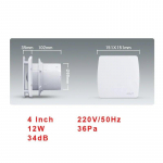 220V 4/6-tolline v&auml;ljat&otilde;mbeventilaator Kodu Vannituba K&ouml;&ouml;k Magamistuba WC Madala m&uuml;ratasemega Ventilaator Ventilaator Hotelli Sein Vaikne V&auml;ljat&otilde;mbeventilaator 4 inch