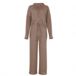 Naiste s&uuml;gisene pikkade varrukatega kapuuts laia s&auml;&auml;rega p&uuml;ksid, kootud riietus salongir&otilde;ivaste komplekt M roosa