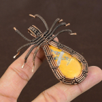 Natural Brecciated Mookaite Gemstone Copper Wire Wrap Spider Pendant 2.56 y5m26
