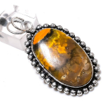 Natural Bumblebee Jasper Gemstone 925 Sterling Silver Pendant 2.36 s1j24