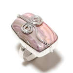 Natural Rhodochrosite Gemstone 925 Sterling Silver Gift Ring Size 7.5 z7a97