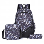 P&otilde;hikooli koolikott geomeetrilise tr&uuml;kiga suure mahutavusega t&uuml;drukute poiste seljakott sinine