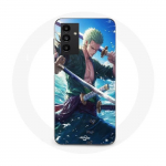 Coque Samsung Galaxy A14 4G One Piece Roronoa Zoro ep&eacute;e manga anime