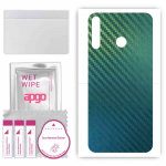 apgo Protective Skin Sticker for the back compatible with Tecno Camon 12, Wrap Film, Foil, Vinyl - Pattern Carbon Chameleon CAKA1