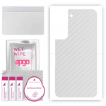 apgo Protective Skin Sticker for the back compatible with Samsung Galaxy S22, Wrap Film, Foil, Vinyl - Pattern Transparent Carbon
