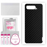 apgo Protective Skin Sticker for the back compatible with Asus ROG Phone 5, Wrap Film, Foil, Vinyl - Pattern Carbon Black