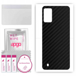 apgo Protective Skin Sticker for the back compatible with Wiko Voix, Wrap Film, Foil, Vinyl - Pattern Carbon Black
