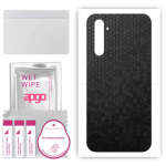 apgo Protective Skin Sticker for the back compatible with Realme 6 Pro, Wrap Film, Foil, Vinyl - Pattern Black Honeycomb