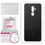 apgo Protective Skin Sticker for the back compatible with Oukitel U25 Pro, Wrap Film, Foil, Vinyl - Pattern Black Honeycomb