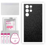 apgo Protective Skin Sticker for the back compatible with Samsung Galaxy S22 Ultra, Wrap Film, Foil, Vinyl - Pattern Black Honeycomb