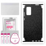 apgo Protective Skin Sticker for the back+sides compatible with Samsung Galaxy Note 20, Full Wrap Film, Foil, Vinyl - Pattern Black Honeycomb
