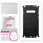 apgo Protective Skin Sticker for the back+sides compatible with Samsung Galaxy S10, Full Wrap Film, Foil, Vinyl - Pattern Black Honeycomb