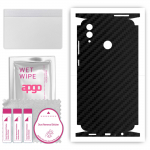 apgo Protective Skin Sticker for the back+sides compatible with Honor 10 Lite, Full Wrap Film, Foil, Vinyl - Pattern Carbon Black