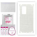 apgo Protective Skin Sticker for the back+sides compatible with Huawei P40 Pro, Full Wrap Film, Foil, Vinyl - Pattern White Fabric