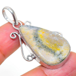 Natural Bumblebee Jasper Gemstone 925 Sterling Silver Gift Pendant 1.81 j4o25