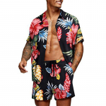 Meeste tr&uuml;kitud s&auml;rgikomplektid Kvaliteetsed moep&uuml;ksid Hawaii stiilis vabaaja lillelised topid 5XL