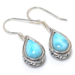 Natural Republic Larimar Gemstone 925 Proovikulla Sterling H&otilde;bedast Kingitus K&otilde;rvar&otilde;ngas 1 F6S82