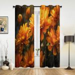 Kr&uuml;santeemi lillekardinad magamistuppa elutoa akende kardinate hooldused rulood k&ouml;&ouml;gis kodukaunistused kardinad 135W x 60H(cm) x1