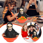 Halloweeni kommikauss, animeeritud luustikuga kommin&otilde;u koos liikumisega, Halloweeni kommikaussi kummituspuuviljakausid heledate silmade ja jubeda heliga One Size