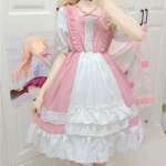 Wondeland Armsad Naiste Lolita OP Kleit Pitsiga jaapani harajuku pikkade varrukatega nukk teismeliste kleit haldjas Vestidos One Size