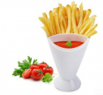 Home Kitchen Potato Tool Tableware 2 in 1 French Fry with Dipping Cup valge