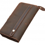 Meeste Nahast Rahakott Retro Klats Sidur Multifunktsionaalne Lukuga Mobiiltelefoni Kott Crazy Horse Nahast Pikk Rahakott 11*4*20cm pruun