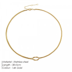 Elegantsed minimalistlikud ehted, l&auml;ikiva 14k kullatud s&otilde;lmega ussiketi kaelakee naiste roostevabast terasest aksessuaarid