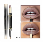 2 IN 1 Lip Liner huulepulk Matte Velvet Natural Nude Huulepulk Pliiats V&auml;ga pigmenteeritud kauakestev huulepulk Meik Kosmeetika 1#