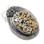 Dalmation Jasper Gemstone Handmade 925 Sterling Silver Gift Pendant 2.13 k3j70