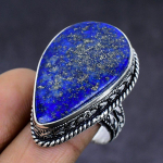 Lapis Lazuli Gemstone handmade 925 Sterling Silver gift Jewelry Ring Size 9 P9E29
