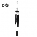 Must tuulekell 6 metalltoruga S-kujulise konksuga Looduslik rahustav meloodia Aed Terrass V&auml;lisdekoratsioon Riputatav tuulekell Ripats S&uuml;nnip&auml;evakingitused Square