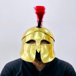 Suur Korintose kiiver Suurep&auml;rane Sparta kiiver punase sulgkaunistusega Keskaegne teraskiiver sisemise voodriga Parim kingitus talle