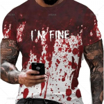 Harajuku 3D-printimine Horror Bloody T-s&auml;rk Meestele Laps Lahedad T&auml;navar&otilde;ivad L&uuml;hikeste varrukatega Mood Unisex T-s&auml;rgid Riietus T-s&auml;rgid L