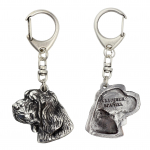 Clumber Spaniel I - Silver-plated key ring with dog, handbag decoration, backpack pendant by Art-Dog brand