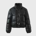 Talvine Parka Mantel Naiste Jakk Paks Soe Naiste Mood Must PU Nahast Mantlid Naistele Elegantne T&otilde;mblukuga Kunstnahast Jakid Topid XXL must