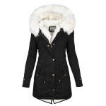 Naiste Jope Parka Pikk Parka Kapuutsiga &Uuml;ler&otilde;ivas Vabaaja Pikk Mantel Paks Soe Tuulekindel S&uuml;gis Talv Pluss suurus XXXXXL must