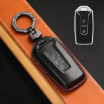 Smart Key Cover Fob Case Auto v&otilde;tmehoidja kest Volkswagen VW Touareg 2018 2019 2020 2021 3 nupuga v&otilde;tmehoidja ehtne nahk A