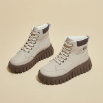 Naiste vabaaja turske platvormiga poolsaapad, libisemisvastased, n&ouml;&ouml;riga, sportlikud l&uuml;hikesed saapad, PU-nahast k&auml;imisjalatsid Mugavad k&otilde;rge &uuml;laosaga tossud naistele 35 khaki