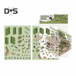 DIY 3D majakleebised Supermarketiteemalised korduvkasutatavad kleebised Stressi leevendamine Kohvik Raamatupood Restoranistseenide kleebised pintsettidega D
