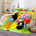 3D multikas Les Barbapapa pere pehme flanelltekk voodite, magamistoa, diivani, pikniku jaoks, visketekk katmiseks, v&auml;li&uuml;rituste vaba aja veetmiseks, kingitus 30x40in