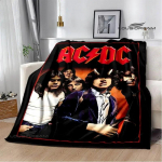Rockb&auml;nd AC/DC retrotr&uuml;kiga flanellist soe pleed piknikutekk voodikate viskepleed voodipesu S&uuml;nnip&auml;evakink 40x50in